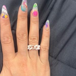 Shay Jewelry ceramic and rose gold diamond link ring